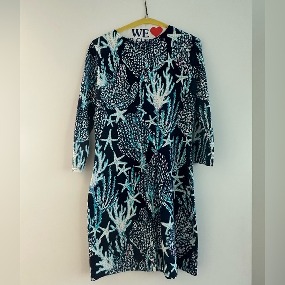 Lilly Pulitzer Clark V Neck French Terry Good Reef Dress - Picture 3 of 4